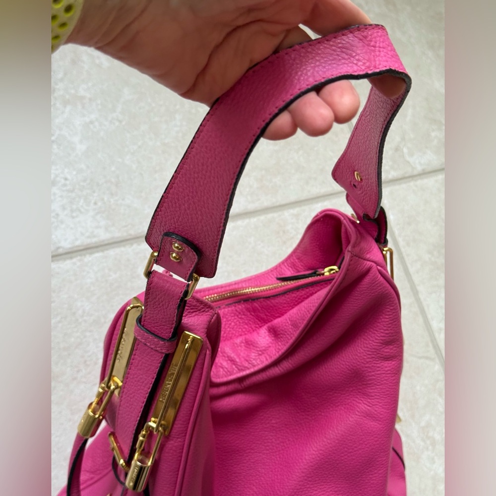 Jil Sander Barbie Pink leather hand bag gold accents - Picture 3 of 15